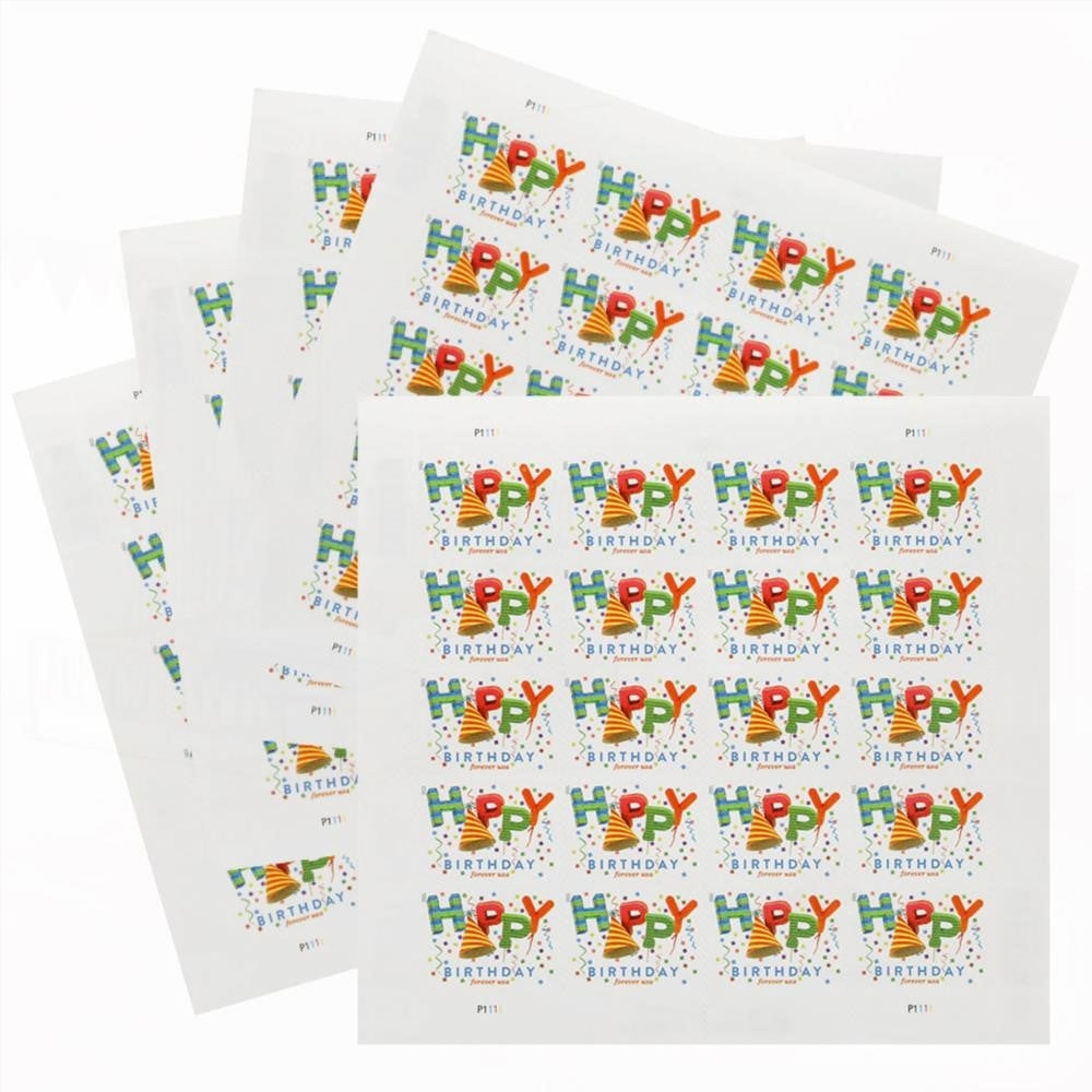 100Pcs US 2021 Happy Birthday Stamps Forever