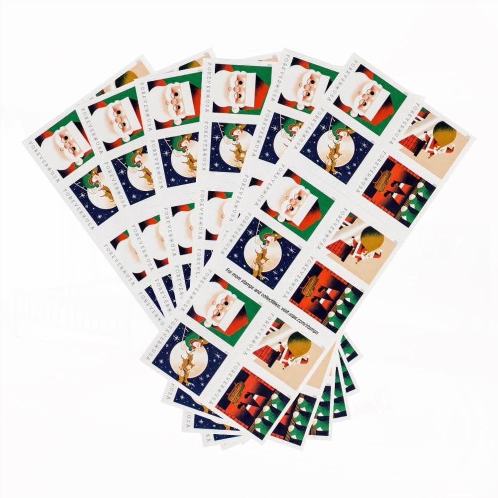 100Pcs 2021 US A Visit from St. Nick Forever Stamps