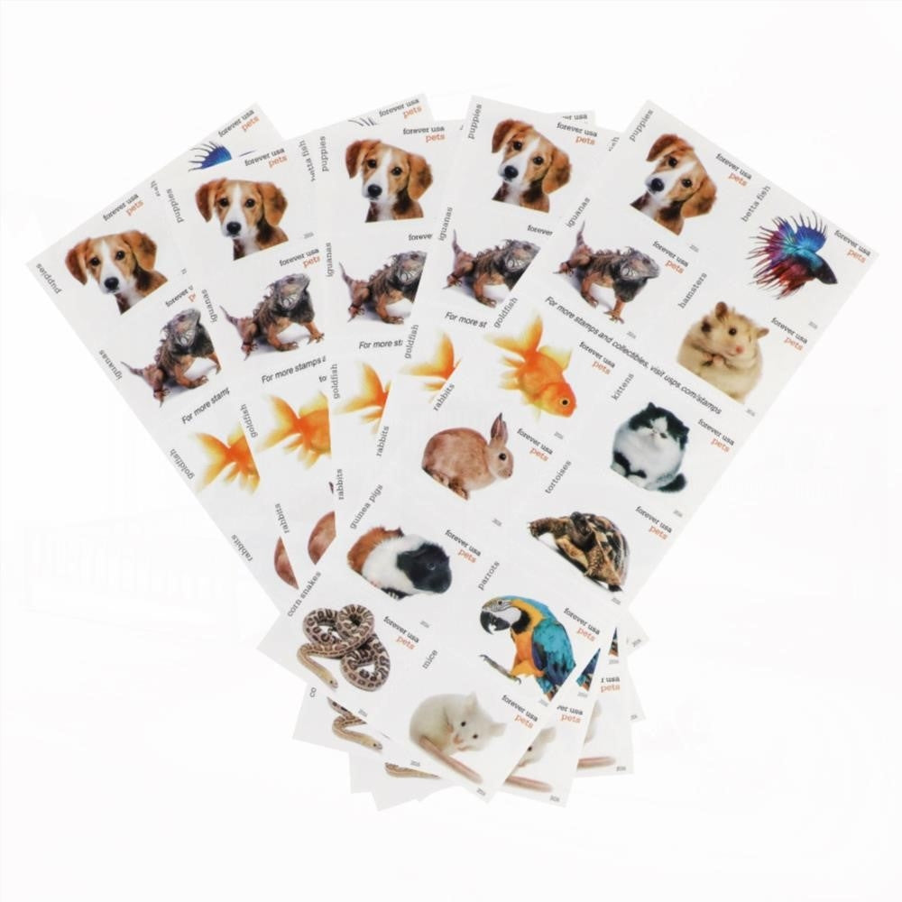 100Pcs 2016 US Pets Forever Stamps