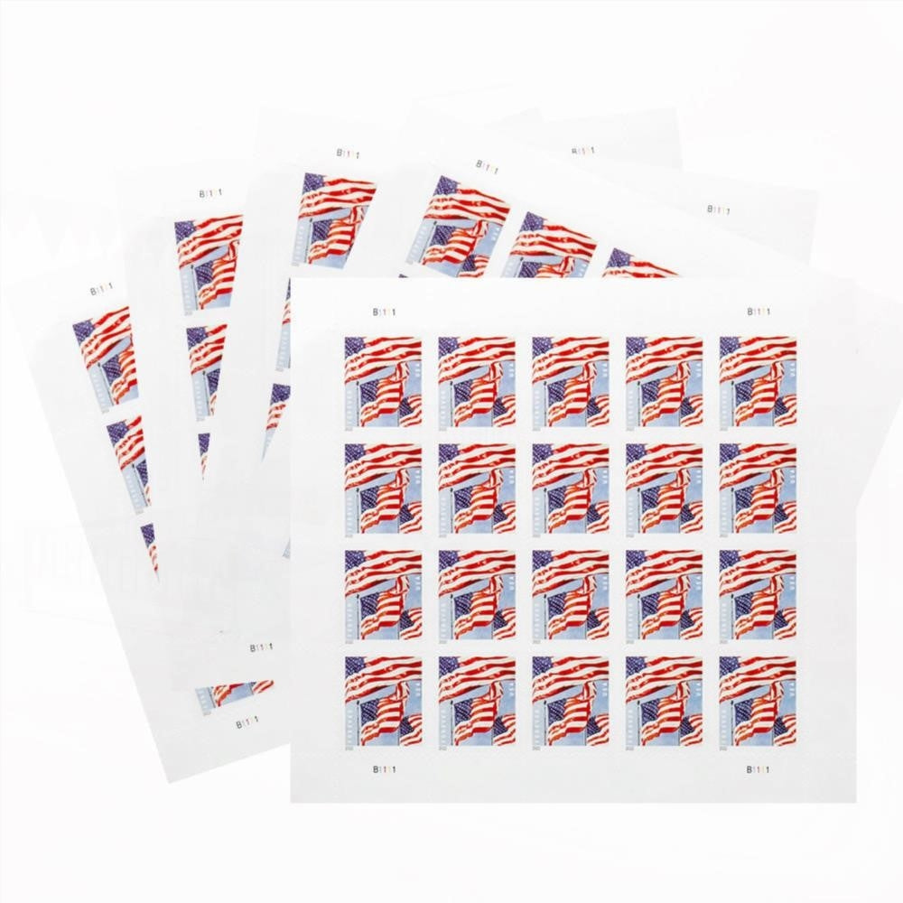 100Pcs Panes U.S. Flags 2022 Forever Stamps