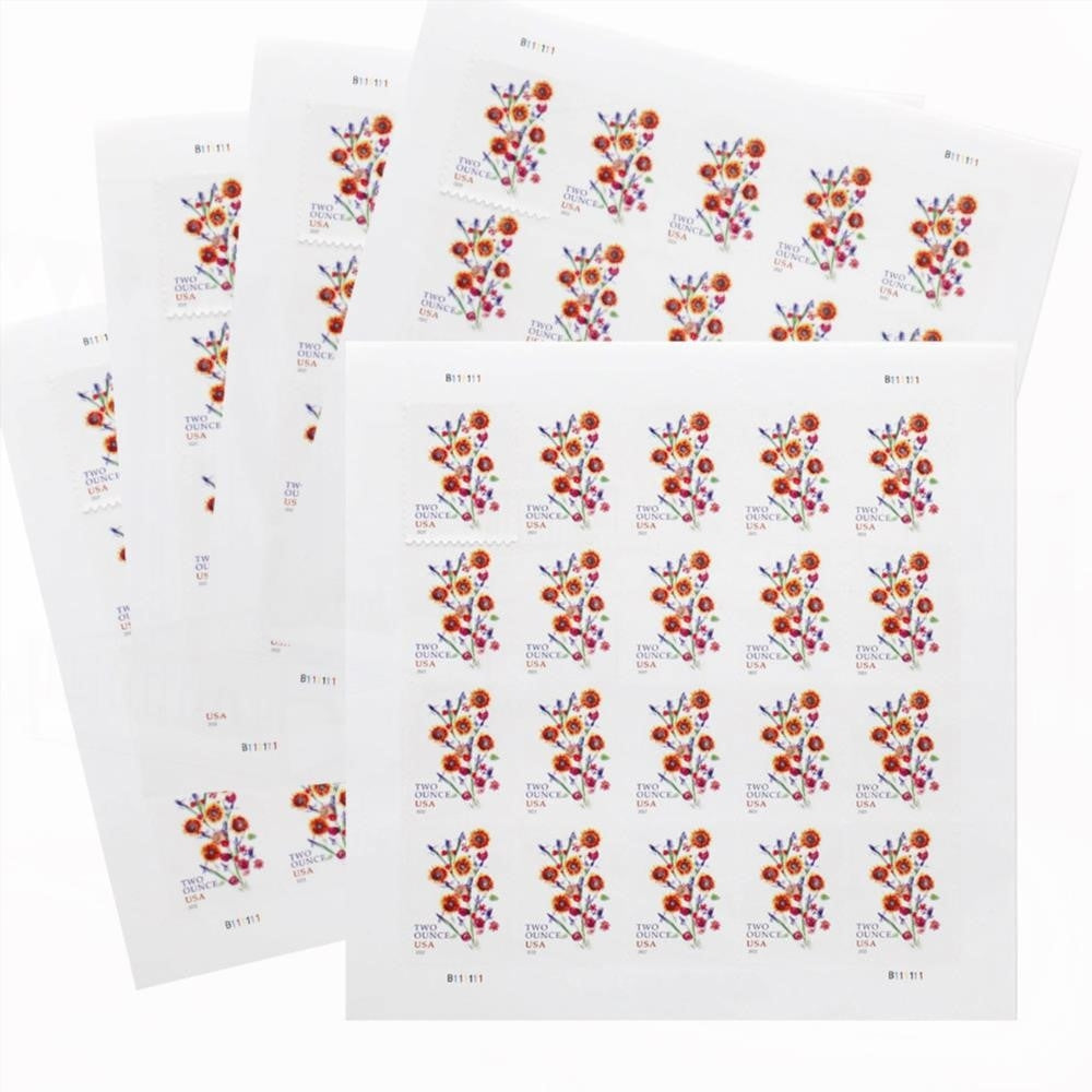 100Pcs 2022 US Two-Ounce Forever Stamp - Wedding Series: Sunflower Bouquet