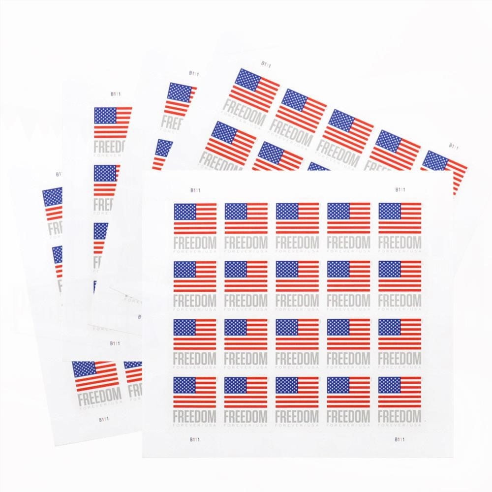 100Pcs 2023 US Flag Forever Stamps Sheet