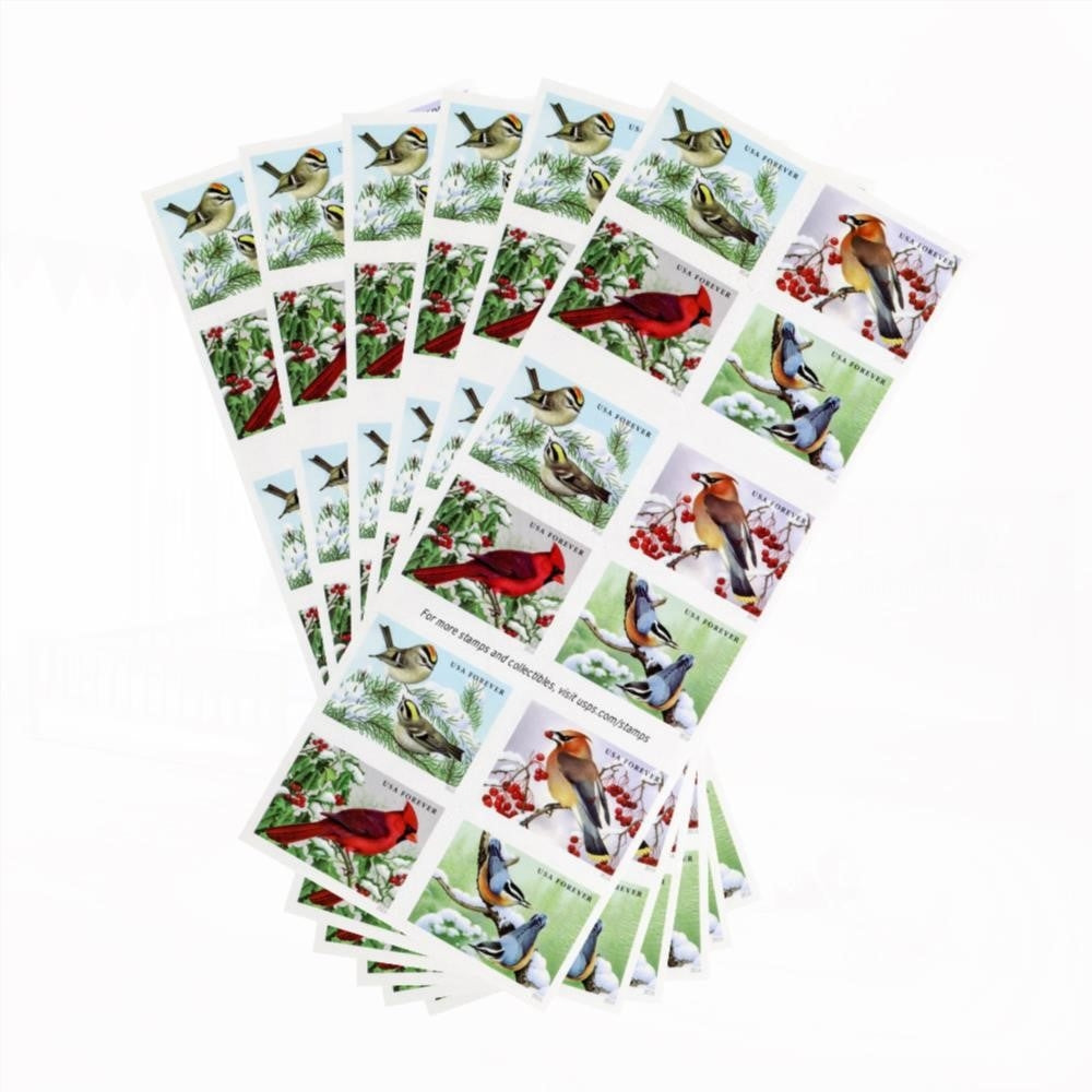100Pcs 2016 US First-Class Forever Stamp - Songbirds in Snow