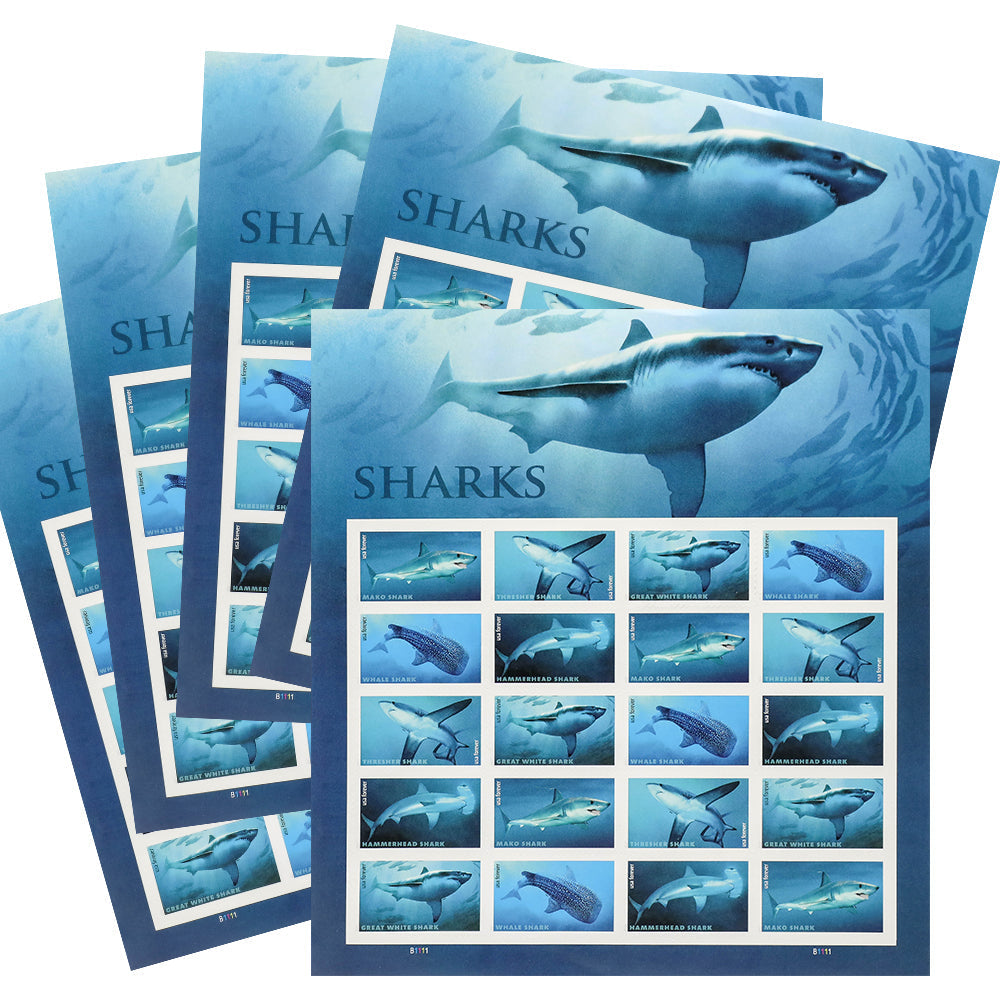 100Pcs 2017 U.S. Postal Issue Sharks Forever Stamps