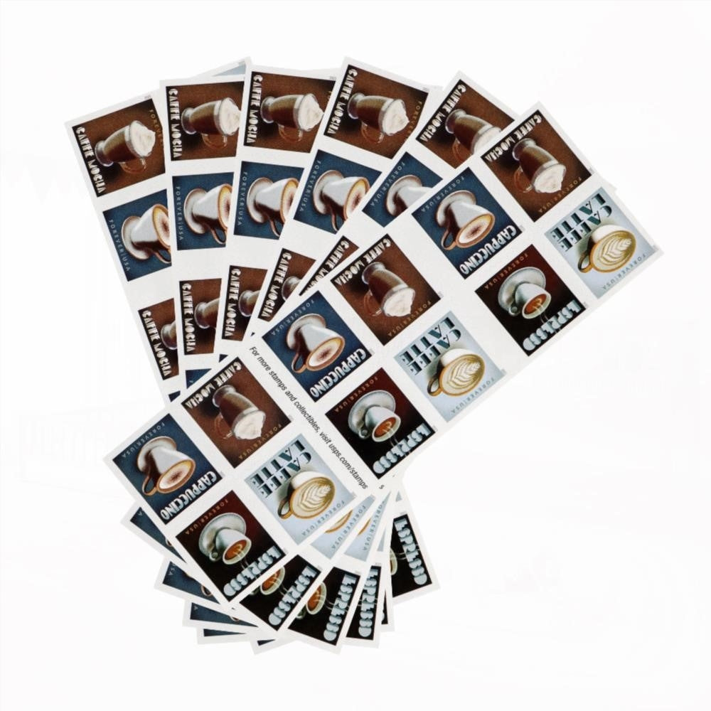 100Pcs 2021 U.S. Espresso Drinks Forever Postage Stamps