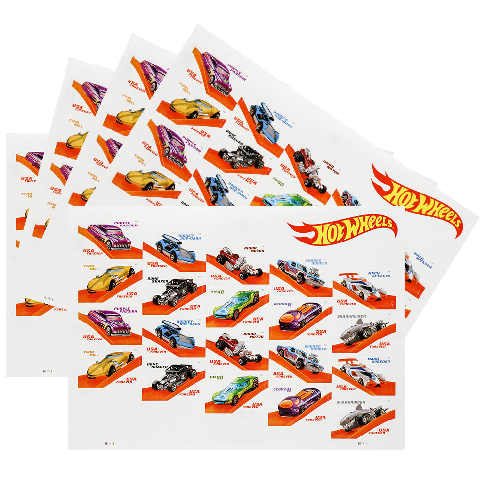 100Pcs 2018 US Hot Wheels Forever Stamps