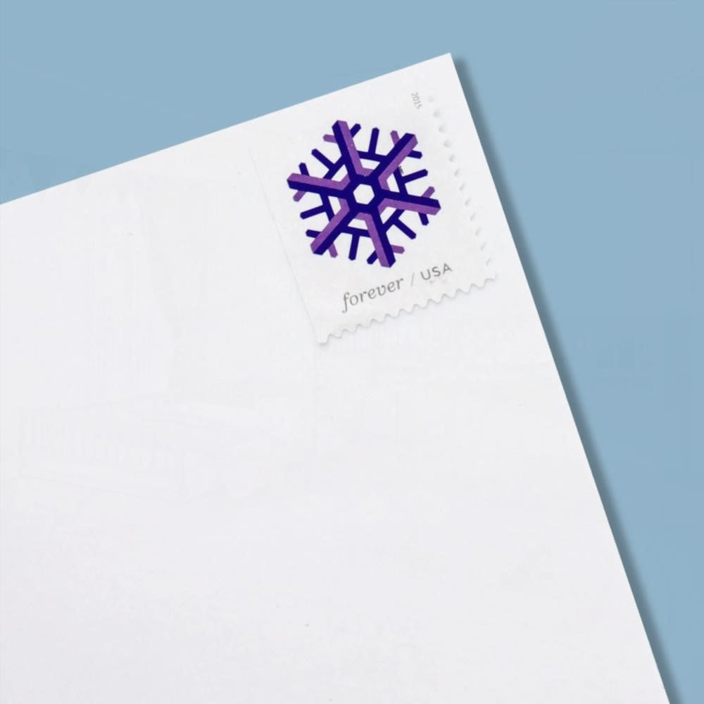 100Pcs 2015 US Geometric Snowflakes Forever Postage Stamps