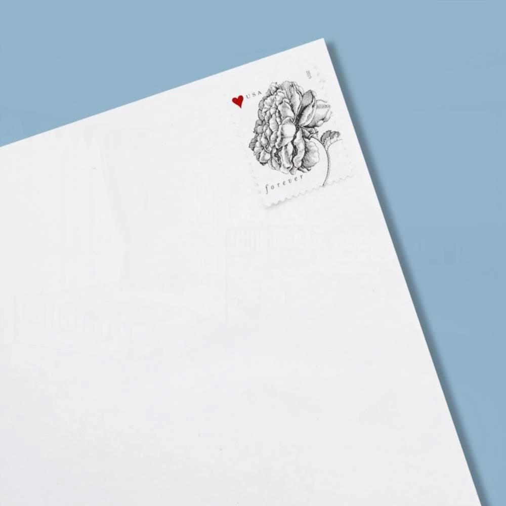 100Pcs 2015 First-Class Forever Stamp - Wedding Series: Engraved Vintage Rose