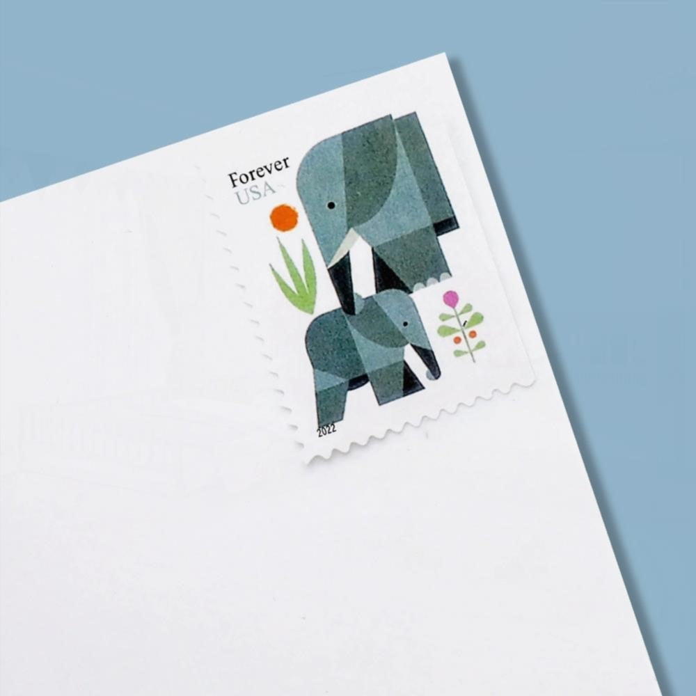 100Pcs 2022 US Elephants First Class Forever Stamps