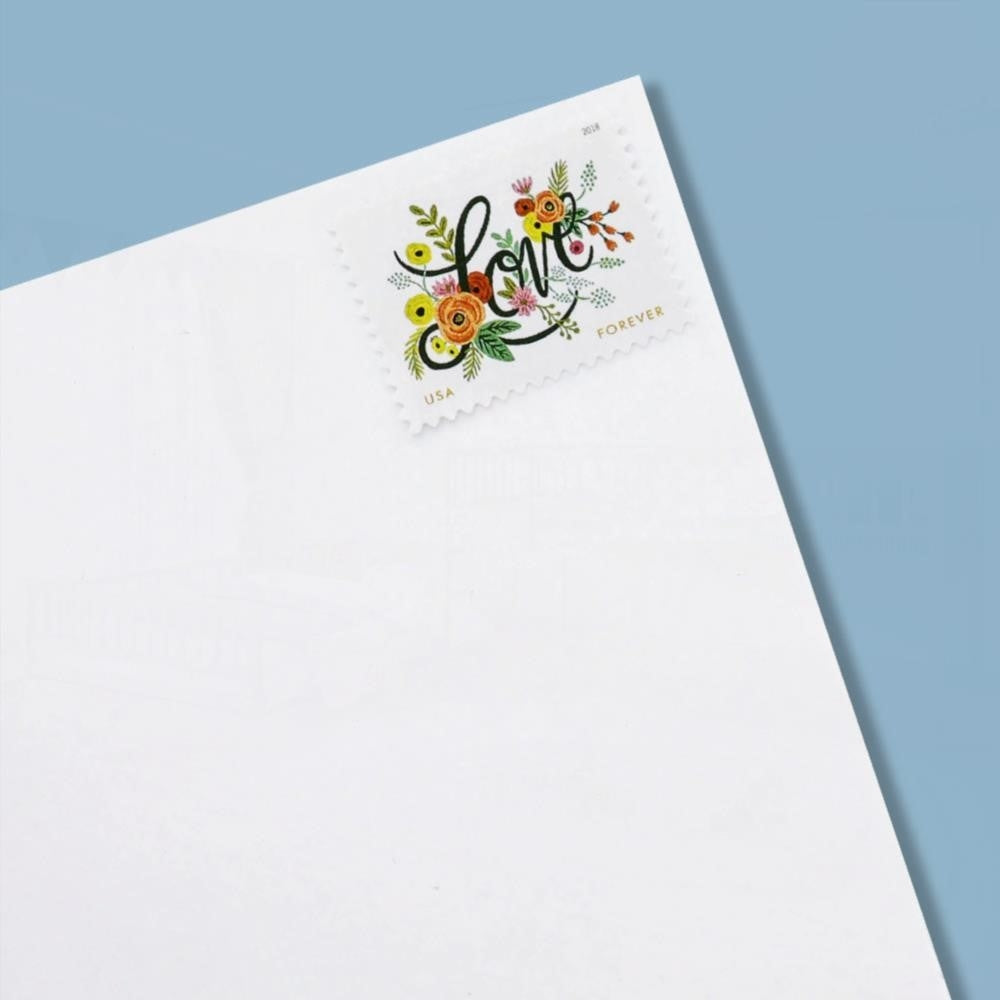 100Pcs 2018 US Wedding Love Flourishes Forever Postage Stamps