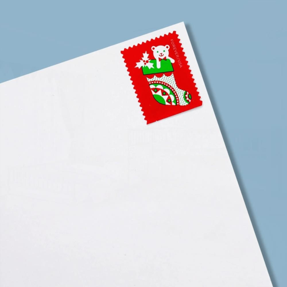 100Pcs 2020 US Christmas Holiday Delights Forever Postage Stamps