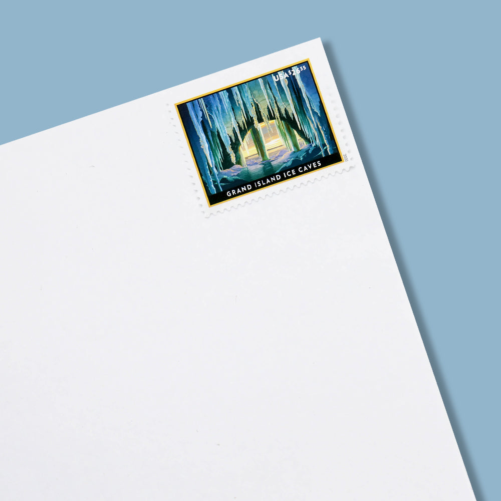100Pcs 2020 US Grand Island Ice Caves Express Mail Pane of Four Stamps