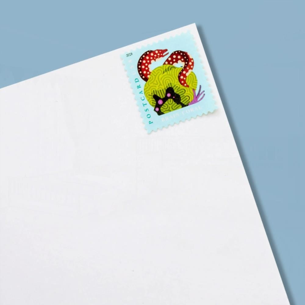 100Pcs 2019 US Coral Reefs Postcard Stamps