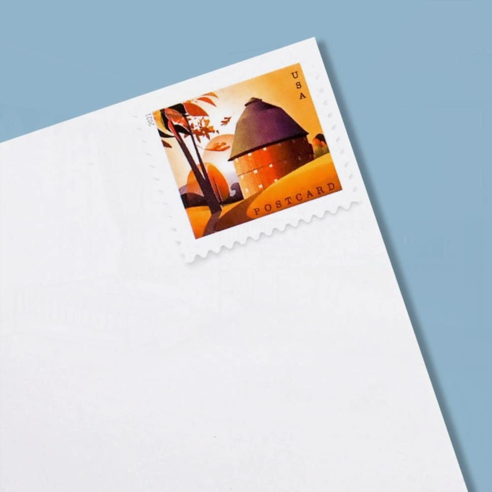 100Pcs 2021 US Barns Postcard Stamps Panes
