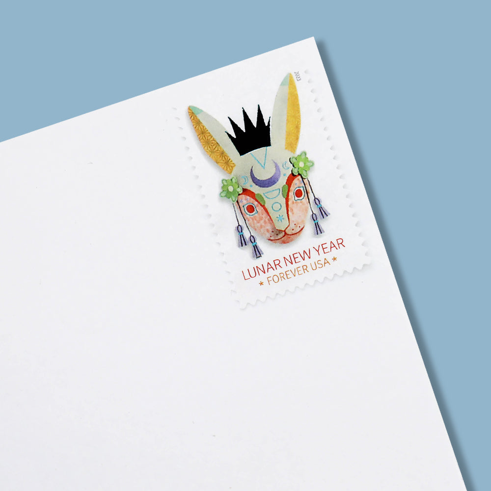 100Pcs 2023 US First-Class Forever Stamp - Lunar New Year: Year of the Rabbit