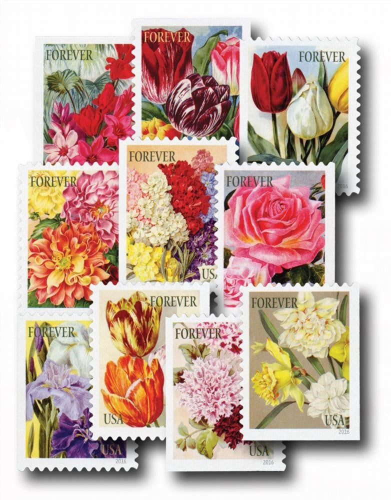 100Pcs 2016 US Botanical Art Forever First Class Postage Stamps
