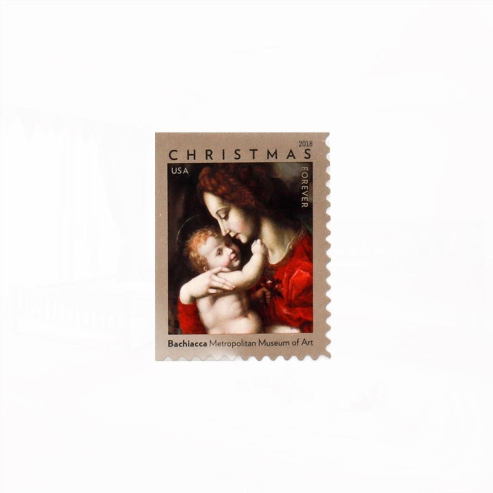 100Pcs 2018 First-Class Forever Stamp - Madonna and Child by Bachiacca