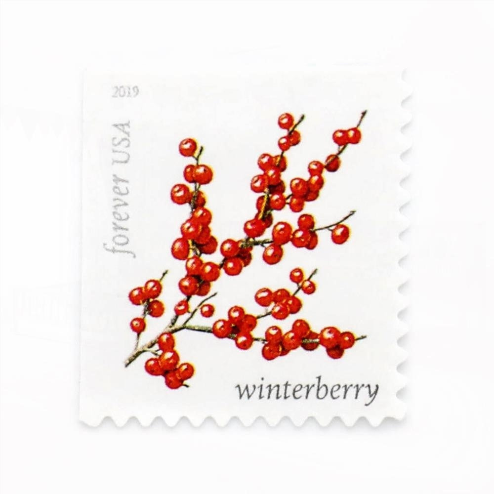 100Pcs 2019 US Winter Berries Forever Stamps