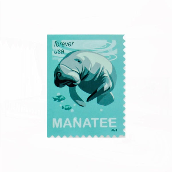 100Pcs 2024 Save Manatees Forever First Class Postage Stamps