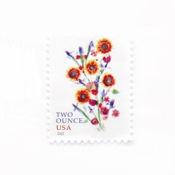 100Pcs 2022 US Two-Ounce Forever Stamp - Wedding Series: Sunflower Bouquet
