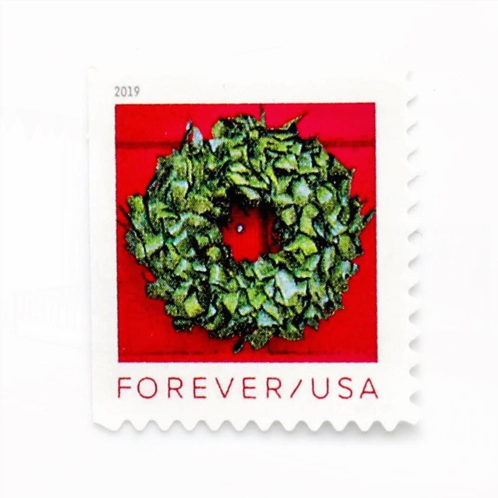 100Pcs 2019 US Holiday Wreaths Forever First-Class Postage Stamps