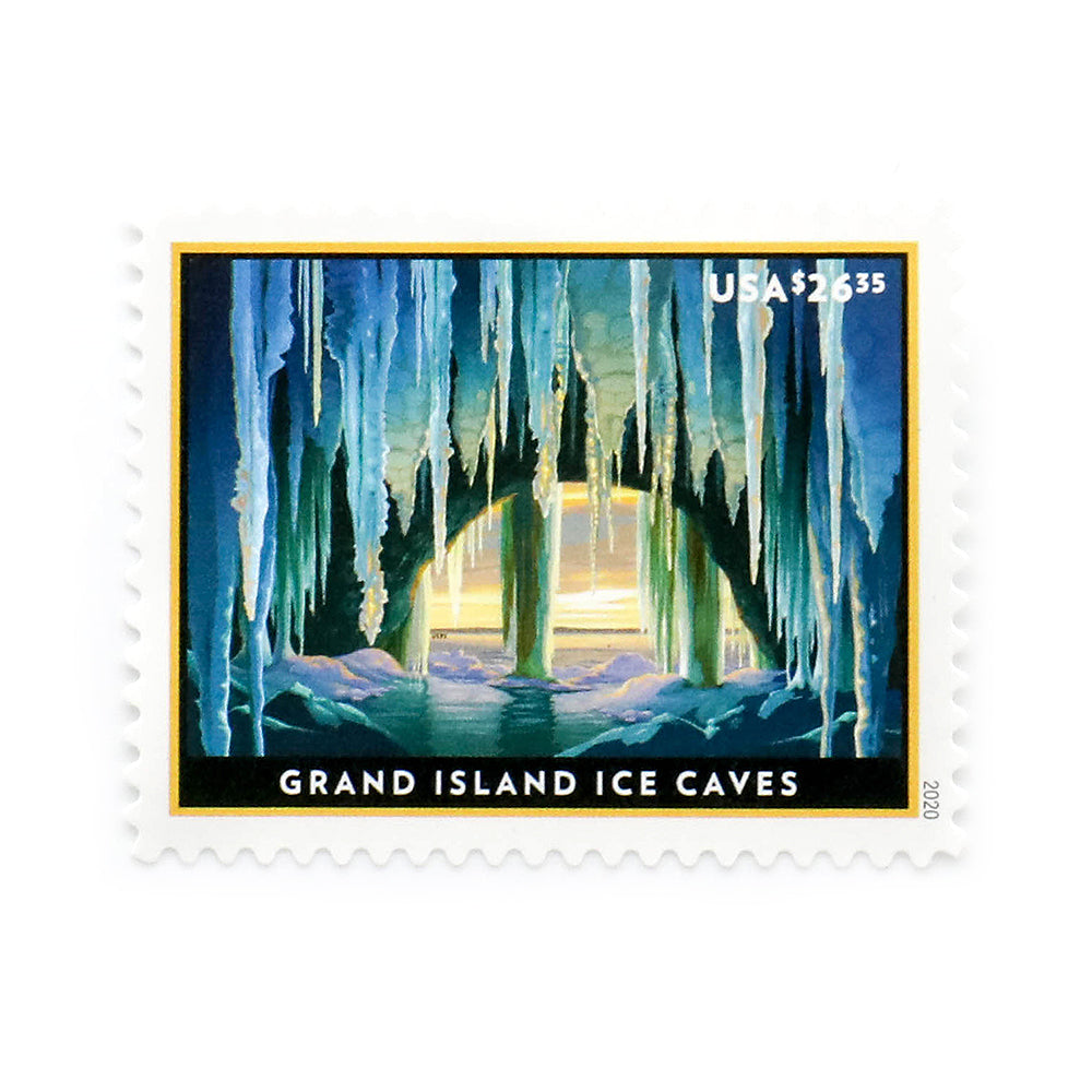100Pcs 2020 US Grand Island Ice Caves Express Mail Pane of Four Stamps