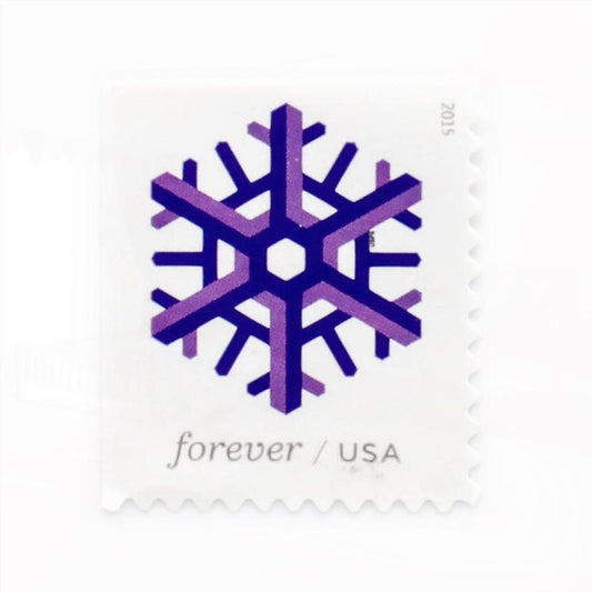100Pcs 2015 US Geometric Snowflakes Forever Postage Stamps