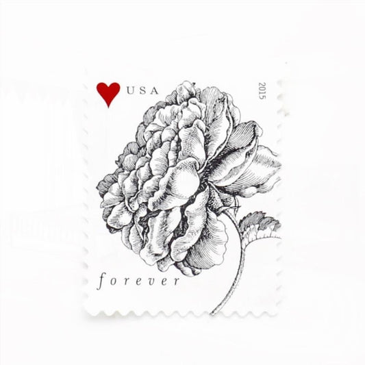 100Pcs 2015 First-Class Forever Stamp - Wedding Series: Engraved Vintage Rose