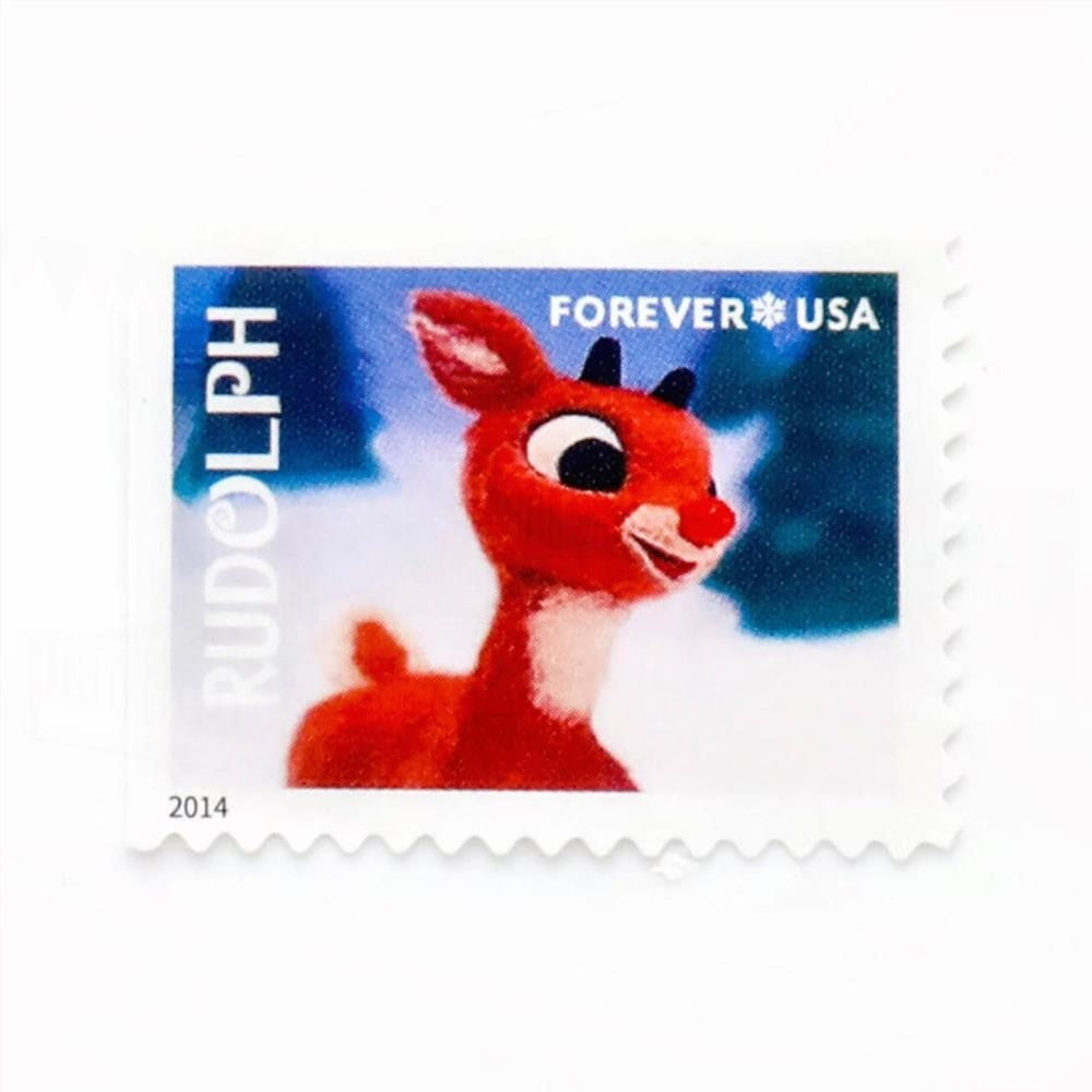 100Pcs 2014 US First-Class Forever Stamp - Rudolph the Red-Nosed Reindeer