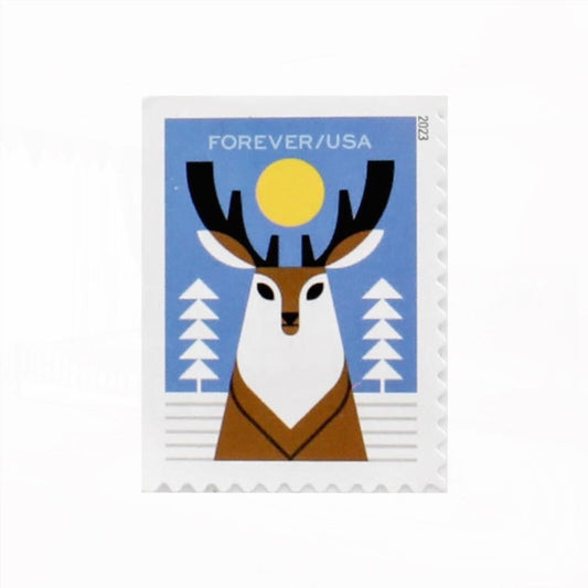 100Pcs 2023 Winter Woodland Animals Forever First Class Postage Stamps