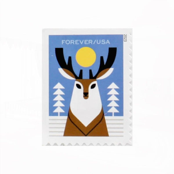 100Pcs 2023 Winter Woodland Animals Forever First Class Postage Stamps