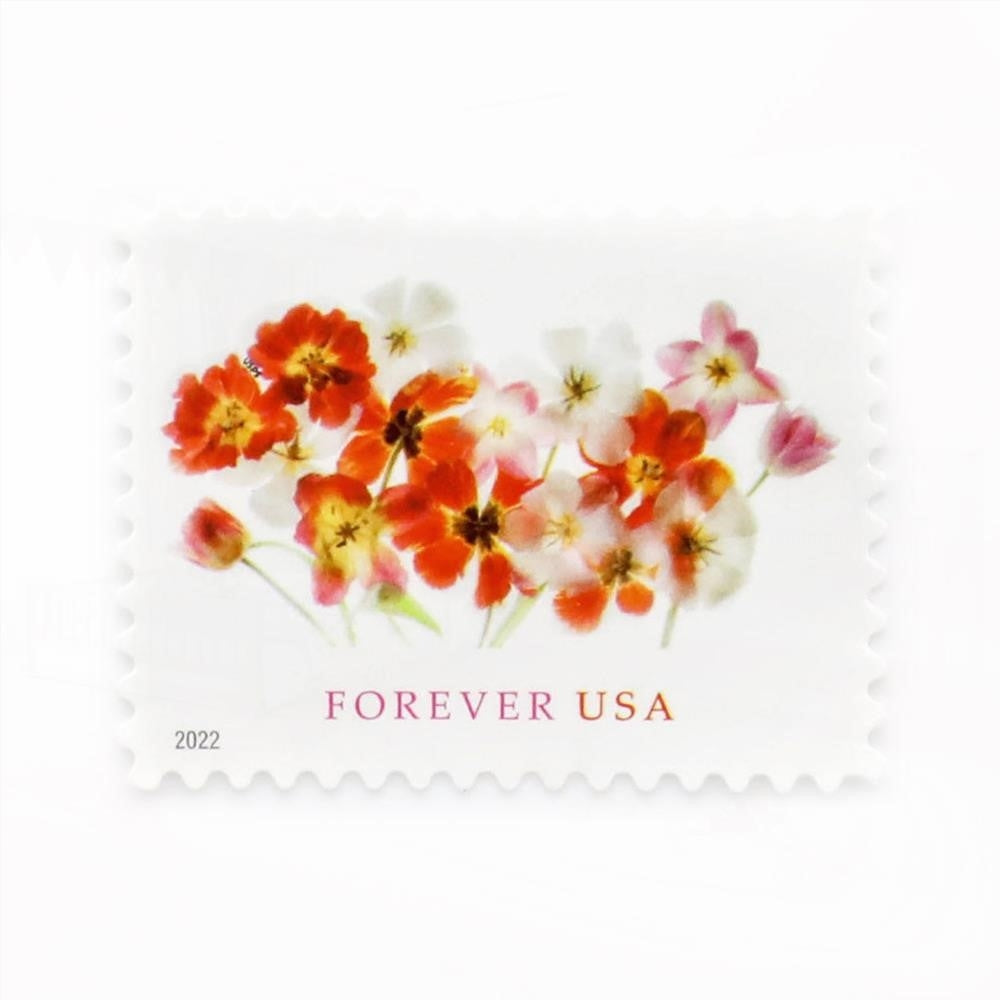 100Pcs 2022 US Forever First-Class Postage Tulips Stamps