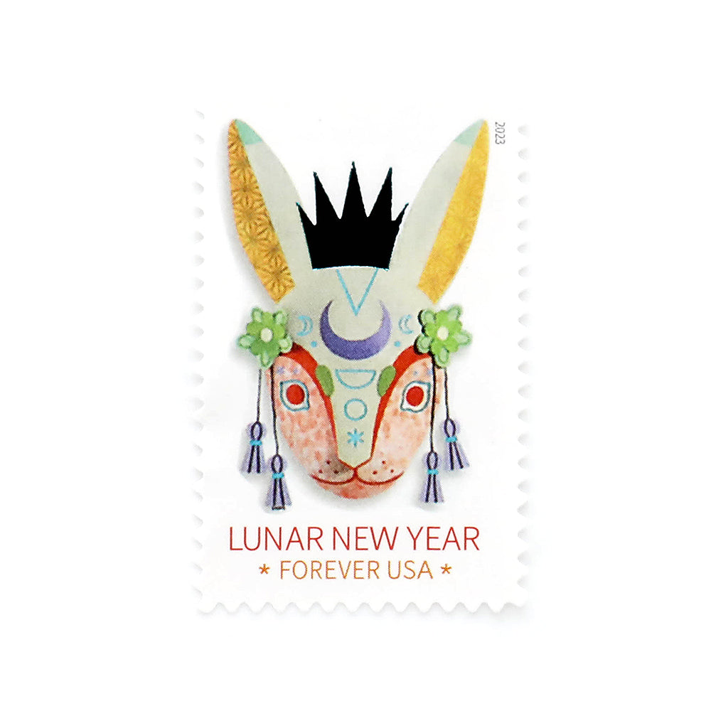 100Pcs 2023 US First-Class Forever Stamp - Lunar New Year: Year of the Rabbit