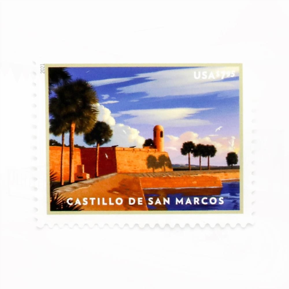 100Pcs 2021 US MNH Priority Mail Castillo De San Marcos Mail Pane of 4 Stamps