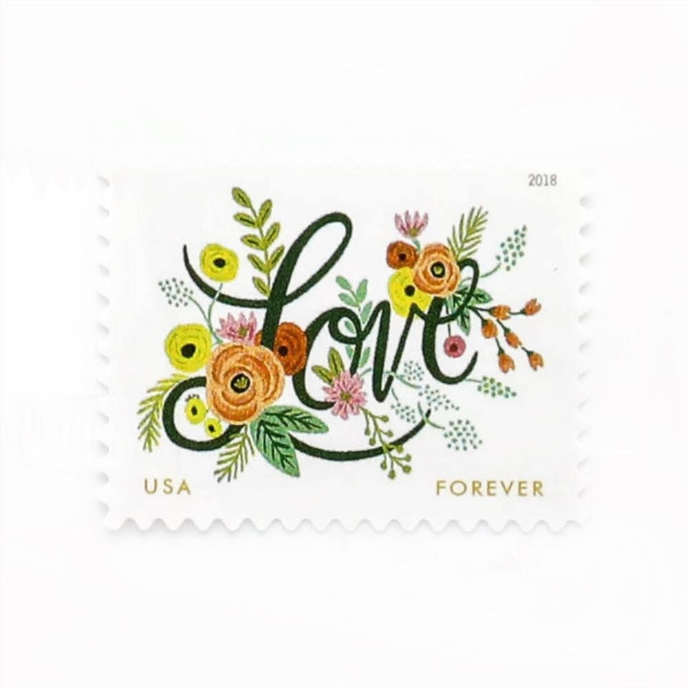 100Pcs 2018 US Wedding Love Flourishes Forever Postage Stamps