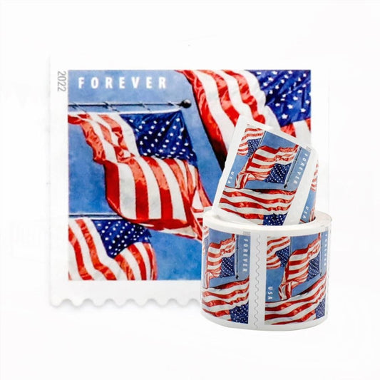 100Pcs 2022 U.S Flag Forever Stamps Roll