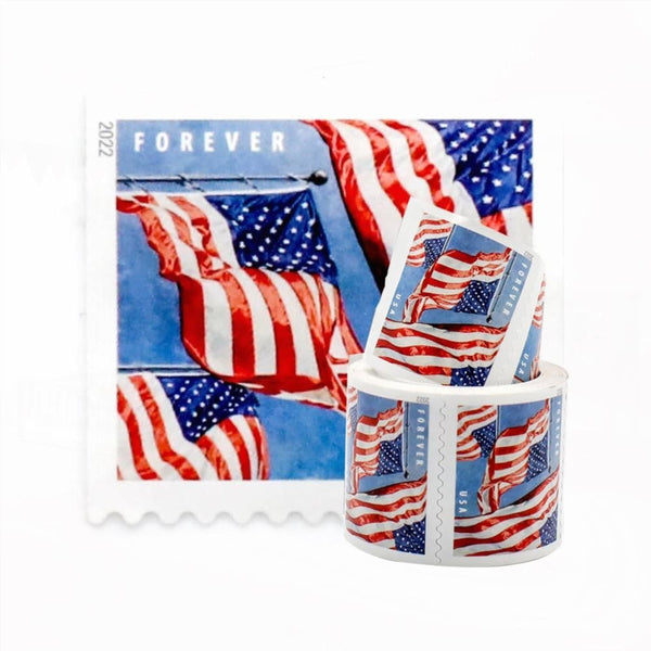 100Pcs 2022 U.S Flag Forever Stamps Roll