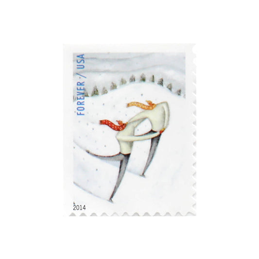 100Pcs 2014 Winter Fun Forever First Class Postage Stamps