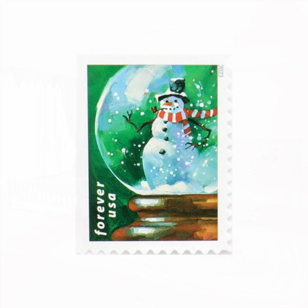 100Pcs 2023 US Snow Globes Christmas Forever Stamps Book