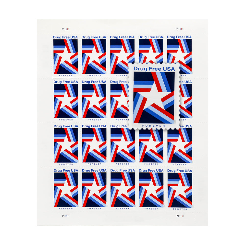 100Pcs 2020 US Drug Free Forever Stamps