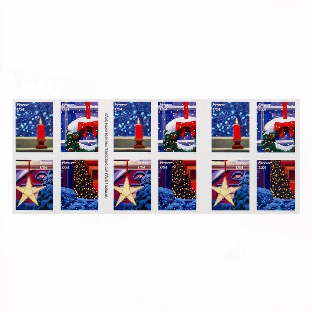 100Pcs 2016 US Christmas Candle Forever Stamps Booklet