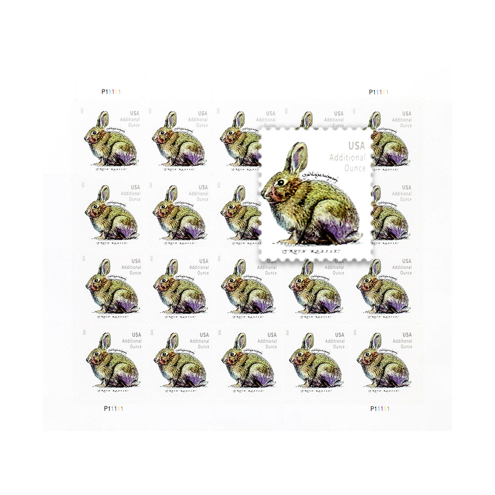 100Pcs 2021 20c Brush Rabbit (sheet stamp)