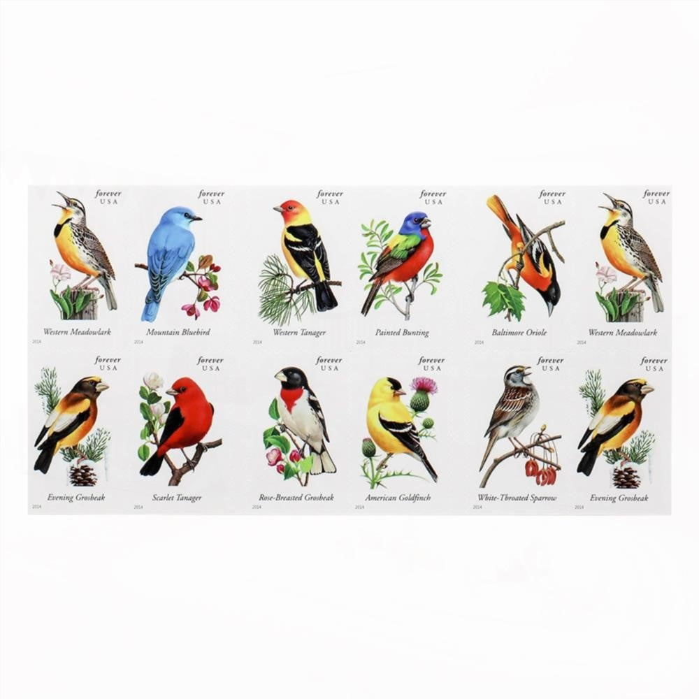 100Pcs 2014 US Imperforate Songbirds Forever First Class Postage Stamps