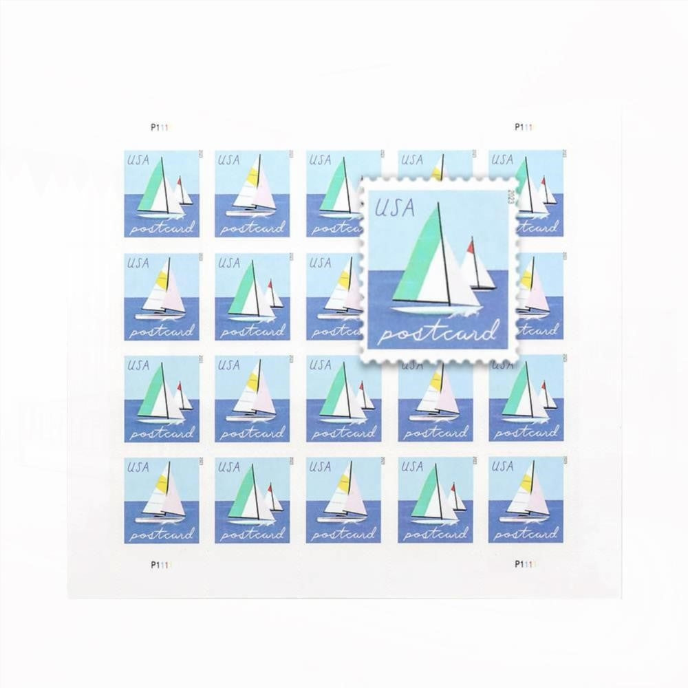 100Pcs 2023 US Sailboats Postcard Forever First-Class Postage Stamps