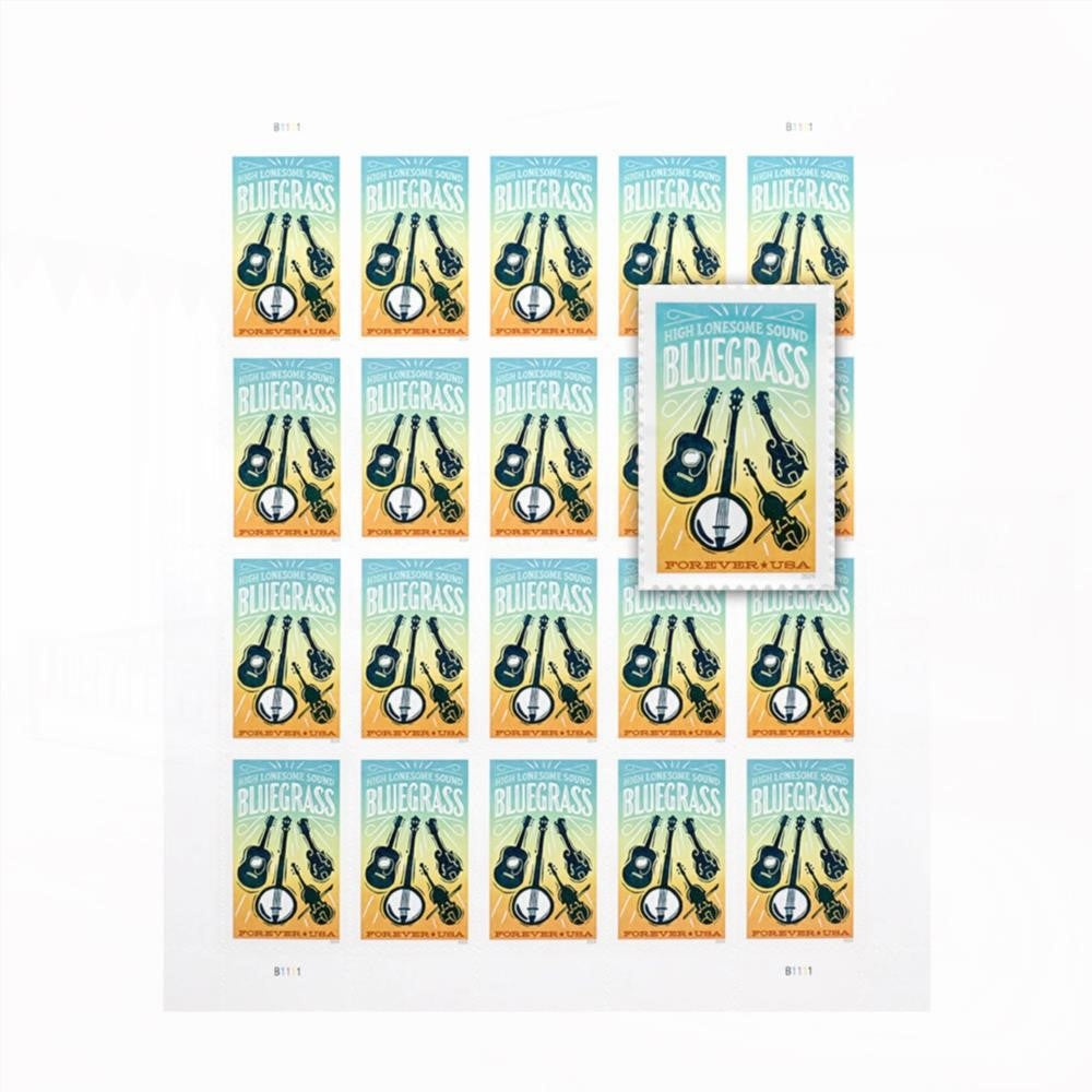100Pcs 2024 US New Bluegrass First Class Forever Postage Stamp