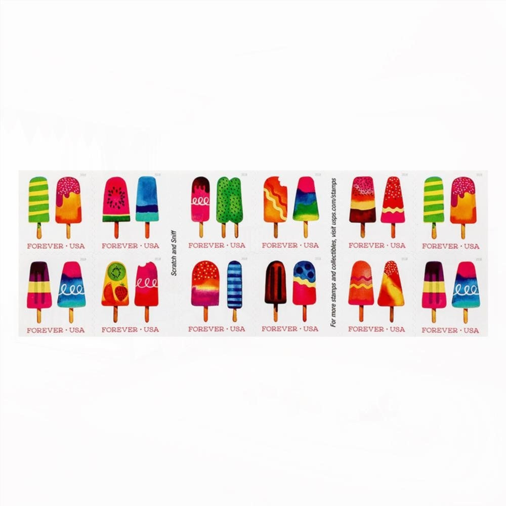 100Pcs U.S. 2018 Frozen Treats Forever Stamps