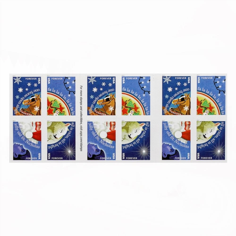 100Pcs 2017 US Forever Stamps Christmas Carols Booklet