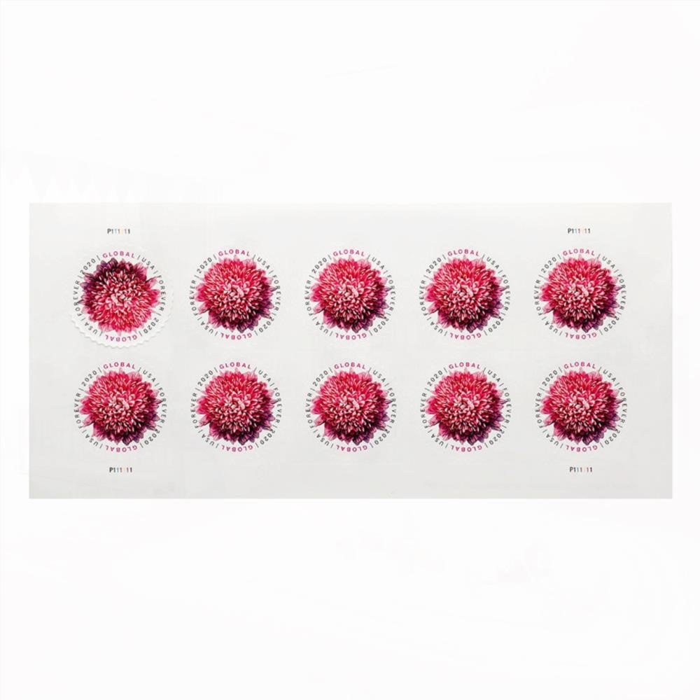 100Pcs 2020 US Global Chrysanthemum Forever Stamps