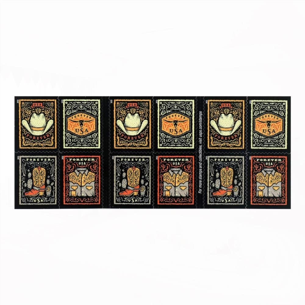 100Pcs 2021 First-Class Forever Stamps - Western Wear