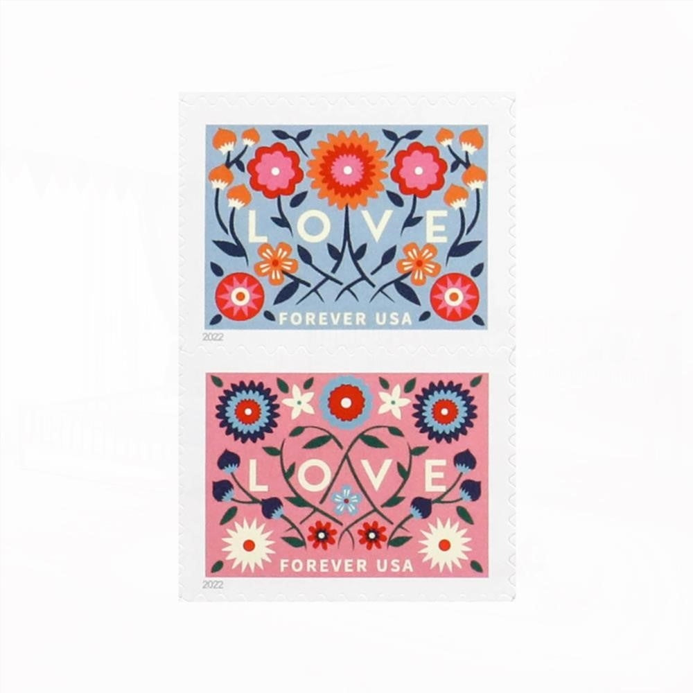 100Pcs U.S. 2022 Love Forever Stamps Wedding